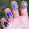 #31DC2016 -Blue Ombre and Glitter Nails