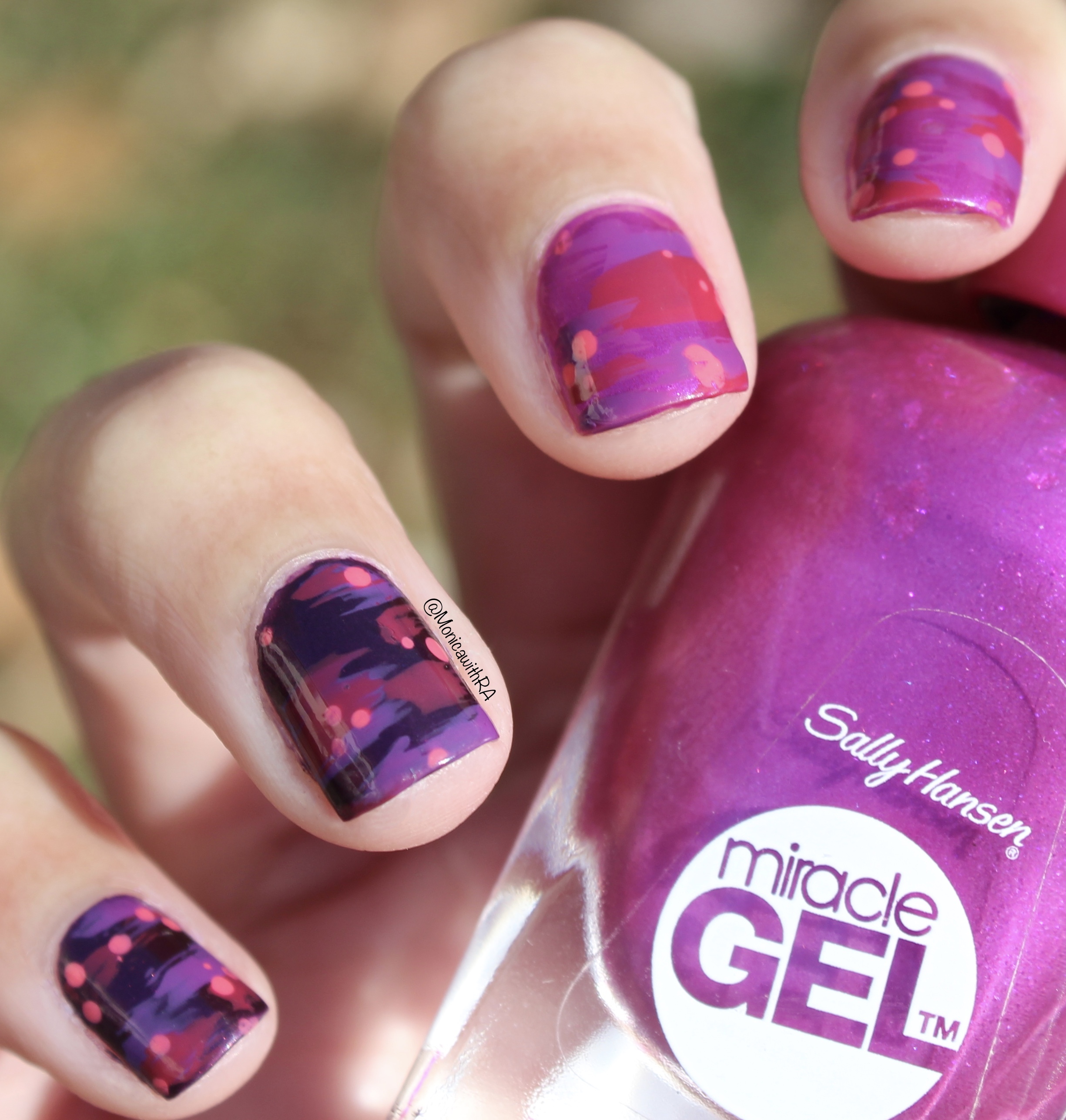 Easy Abstract Valentine Dry Brush Nails ft. Sally Hansen Miracle Gel, Insta-Dri, Zoya and Sephora by OPI Nail Polishes
